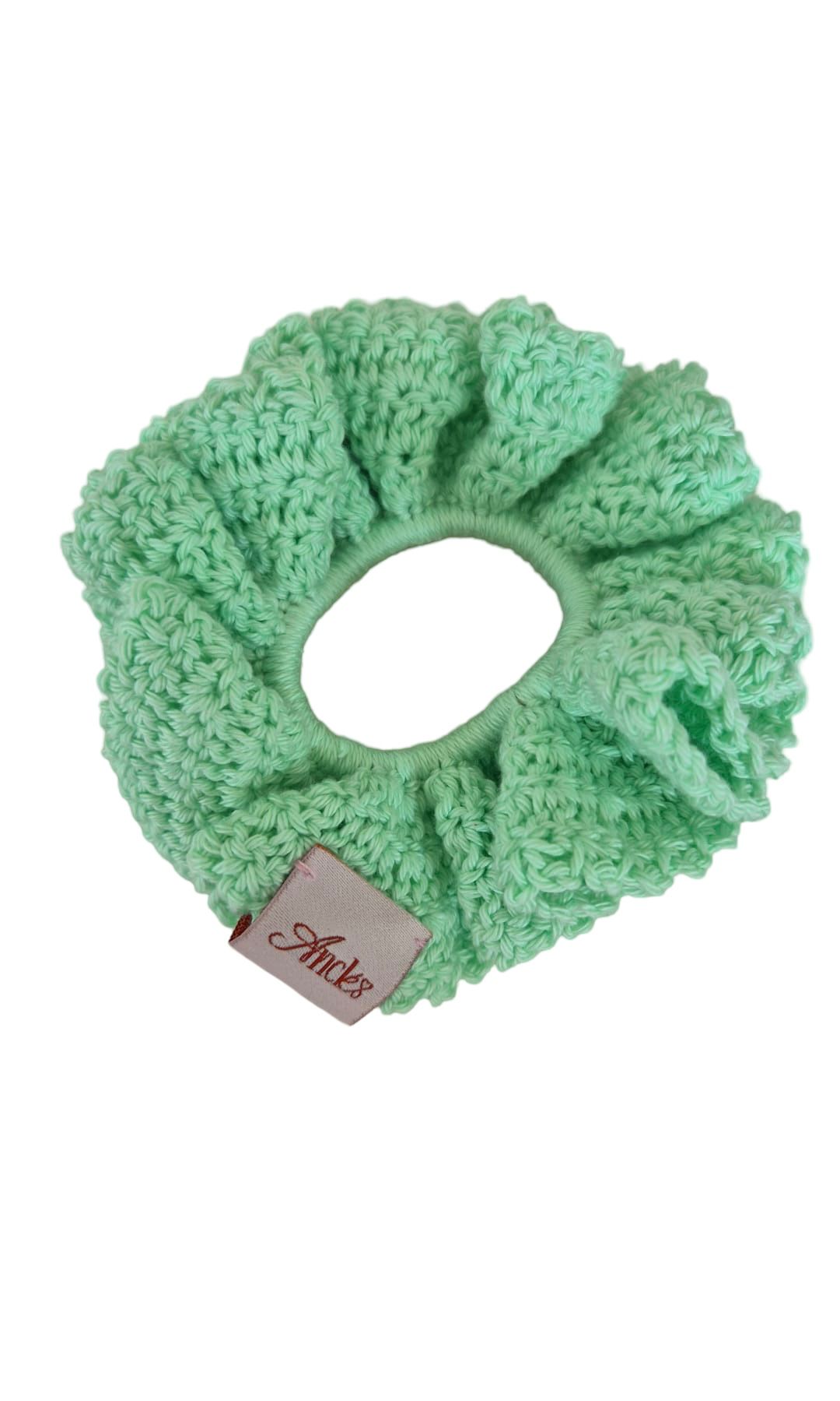 Scrunchie ad uncinetto Verde